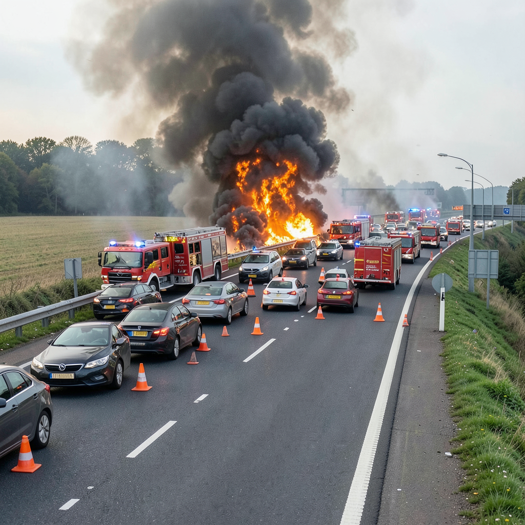 Live M1 updates as 'large fire' blocks motorway as emergency services rush to scene